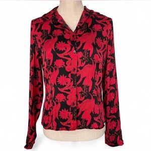 Vintage Silk Button Down Top